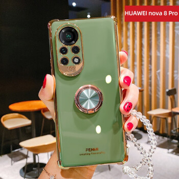 手机壳女新款nova8全包边镜头防摔nova7网红por硅胶5g支架保护套浅