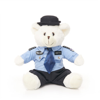 蜀黍家警熊公仔定制警察公仔小熊警察玩偶警官熊单位周边文创礼品大白