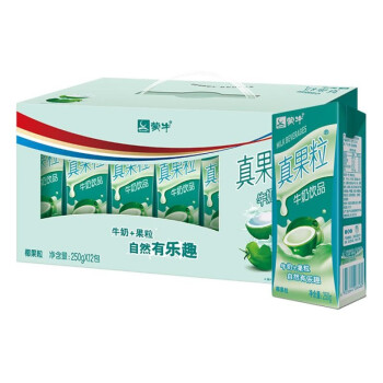蒙牛真果粒牛奶250g12盒椰果味11月产
