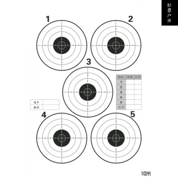 靶纸射击练习弹弓弹射击靶纸靶箱用射击环靶纸51015米靶纸普通a4纸10