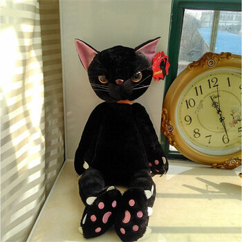 maita爪爪猫仿真猫咪毛绒玩具公仔玩偶 黑色(普通款(不爽猫 60厘米