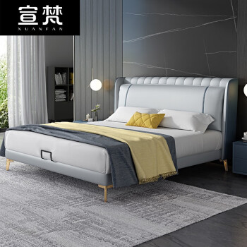 5米婚床新款软床意式极简轻奢大小户型家用卧室高箱储物实木家具 升级