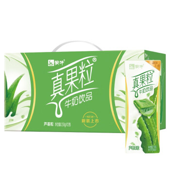 蒙牛真果粒牛奶饮品芦荟草莓黄桃椰果蓝莓250g12盒儿童学生含乳饮料