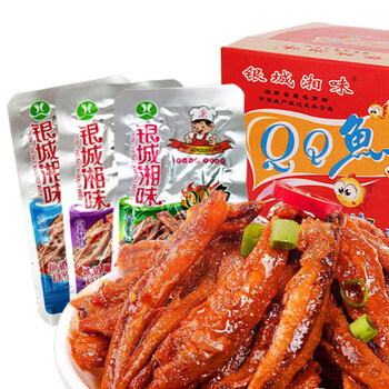 银城湘味qq鱼40包湖南特产香辣小鱼仔毛毛鱼干麻辣零食小吃糖醋味15g