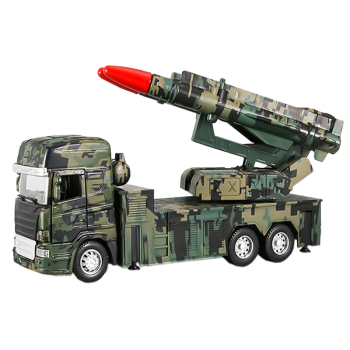 中麦微合金导弹车坦克玩具儿童军事装甲导弹发射火箭车模型炮车男孩礼品 军事合金火箭车