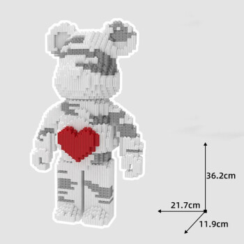情人节新年礼物大型串联积木网红暴力熊送女友爱心积木熊手工生日礼物