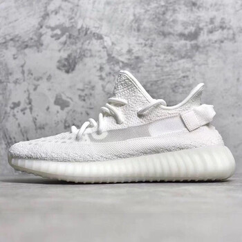 yeezy350白冰淇淋,yeezy白冰淇淋 新款椰子鞋运动鞋350纯白冰淇淋过毒夏季侧透满天星潮