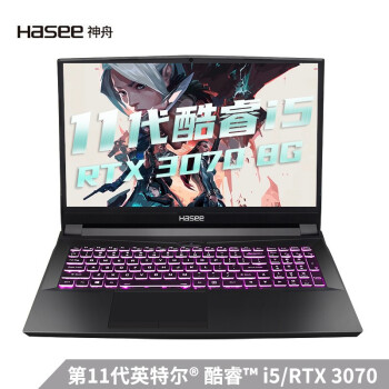 神舟(HASEE)战神TX9-CA5DP 新十一代i5-11400 RTX3070 8G 16.1英寸144Hz72%色域游戏笔记本电脑(16G 512GSSD)