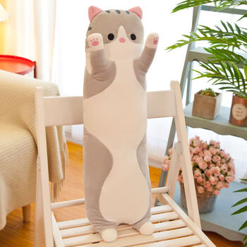 可爱猫咪抱枕长条枕毛绒玩具公仔女生生日礼物玩偶布娃娃网红礼品天林