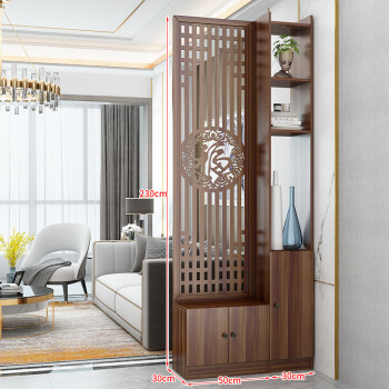 新中式屏风实木隔断柜简约现代客厅简约入户家用装饰玄关储物柜鞋柜