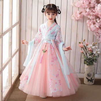 女童套装新款夏季中国风汉服儿童汉服女大童古装仙汉服春夏樱花襦裙