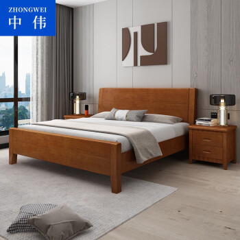 中伟实木床双人床单人床北欧床公寓床宿舍床卧室床218米框架款
