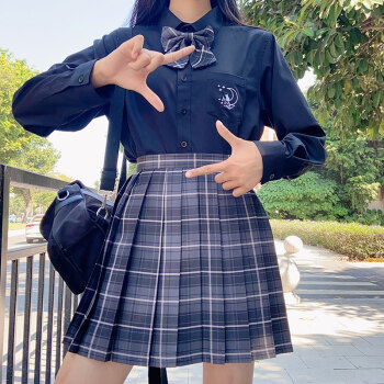 exemaba碳灰jk制服裙正版夏季幼儿园女童小学生校服短袖水手服jk套装