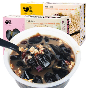 烧仙草盒装冻冰粉果冻奶茶布丁小吃风味即食套装龟苓膏烧仙草310g2盒