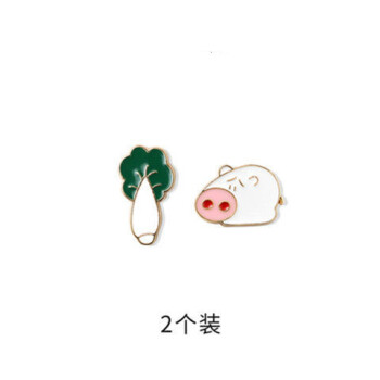 潮男女可爱日系简约学生个性情侣闺蜜徽章包包配饰mini小小猪小白菜