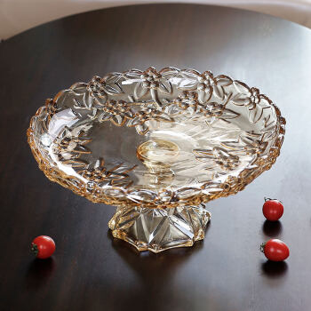 奢华高贵果盘欧式水晶玻璃果盘客厅家用创意水果盆茶几大号零食盘盘子
