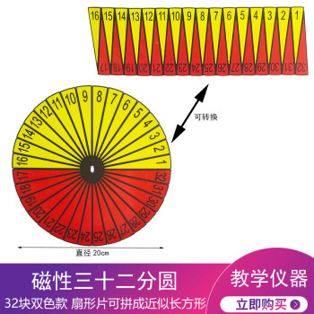 磁吸附32等分 16等分圆演示器 圆周率小学数学磁性教具【磁性】三