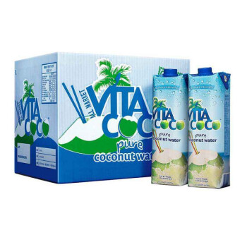 5折原装进口唯他可可椰子水vitacoco维他椰子汁天然青椰汁一升12瓶1l