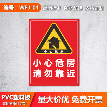 注意安全提示牌小心坍塌警告警示标志提示指示牌贴标牌wfj0130x40cm