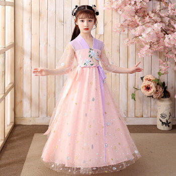 贝恋妍儿童汉服连衣裙夏装2021新款公主裙超仙儿汉服中国风古装襦裙