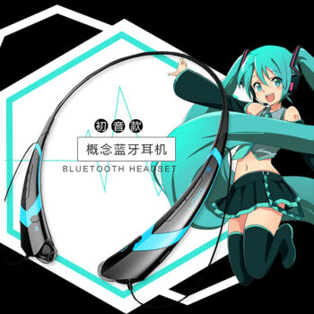 动漫耳机头戴式初音未来主题概念二次元无线运动户外蓝牙耳机周边摩卡