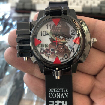 柯南手表名侦探柯南动漫同款手表激光表动漫周边多功能弹盖儿童手表