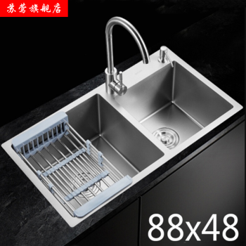 定制厨房水槽洗碗盆洗菜池双盆304不锈钢水槽商用超大