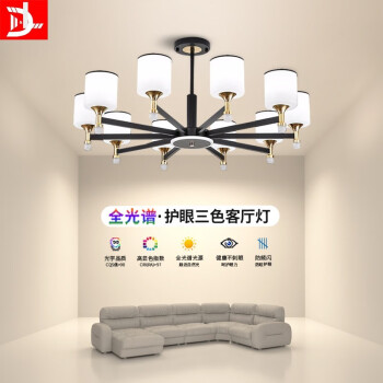D&L照明全光谱客厅多冰吊灯三色调光