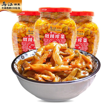 乌江榨菜微辣榨菜300g瓶装四川泡菜开味咸菜涪陵榨菜酱腌小菜乌江微辣