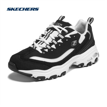 skechers斯凯奇灯芯绒拼接厚底情侣款老爹鞋休闲加绒运动鞋149906