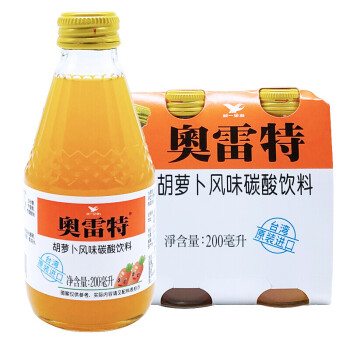 奥雷特200ml瓶多规格奥雷特胡萝卜饮料碳酸果味汽水200ml6瓶