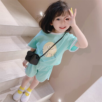 迪士尼高品质童装新品女童夏季套装2021年新款夏装童装儿童短袖女孩