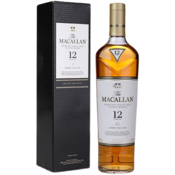 进口麦卡伦黑钻单桶洋酒12年单一麦芽苏格兰威士忌macallan700ml700ml