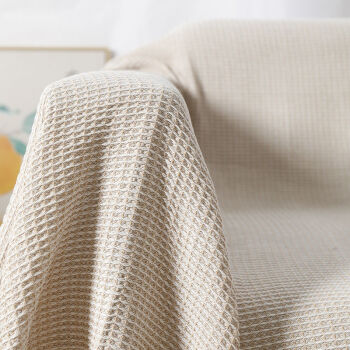 北欧ins白色沙发巾多用途棉线毯全盖沙发套罩三人防滑沙发垫盖布卡其