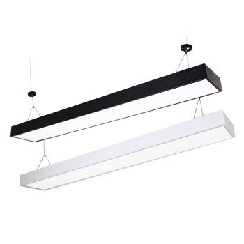 索亚达长方形吊线LED长条灯铁艺黑色中性白光
