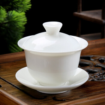 杰艺陶瓷茶具羊脂玉品茗杯功夫茶盖碗茶壶茶杯德化白瓷茶盏过滤公道杯