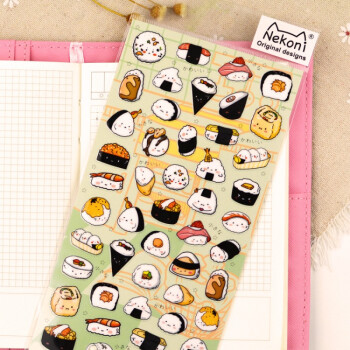 左一仁寿司饭团可爱动物贴纸美食乌龟手机帐日系儿童卡通相册小装饰