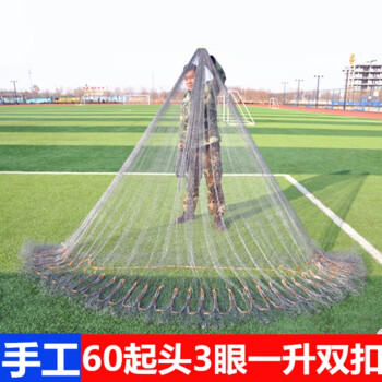马撒网手抛网渔网网旋网老式网抛网手撒网胶丝大连灰轮胎兜15指39米高