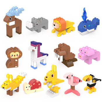 玩具兼容乐高男孩女孩拼装早教宝宝启蒙创意3-6岁 198粒小动物积木