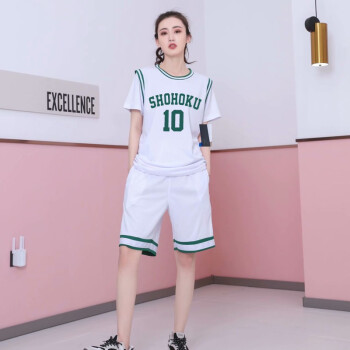 两件球服女生短袖运动比赛球衣定制印字白色10号4xl建议身高175180cm