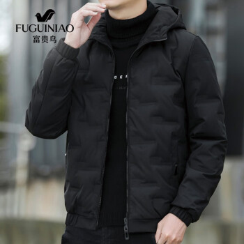 富贵鸟fuguiniao羽绒服男2021短款加厚冬装韩版修身连帽百搭休闲外套