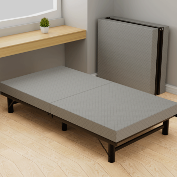 床单人家用款高级大人硬床1米2结实耐用固折叠床超柔灰色80椰棕滑轮款