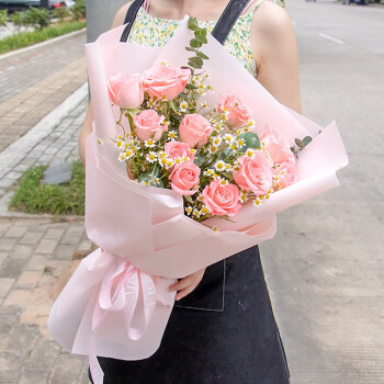 幽客玉品圣诞节鲜花速递11朵玫瑰混搭韩式花束生日礼物送女友同事闺蜜