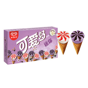 和路雪 迷你可爱多甜筒 香芋牛奶口味 冰淇淋 20g*10支
