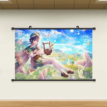 原神温迪挂画动漫周边巴巴托斯海报风神壁纸宿舍二次元背景墙 温迪05