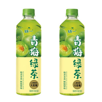 统一青梅绿茶500ml15瓶装夏季解腻青梅味茶饮料青梅绿茶500ml2瓶