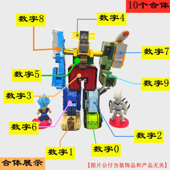 数字金刚变形机器人积木飞机汽车拼装拼插玩具男孩玩具一套装0910个