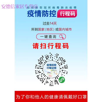 防疫宣传墙贴医院测量体温发热门诊卫生室温馨提示请佩戴贴纸行程码1