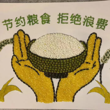 节约粮食丰收粘贴画diy豆子画五谷粮食画种子幼儿童环创手工作业节约