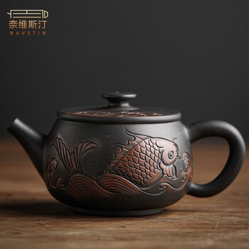 奈维斯汀建水紫陶壶云南全手工线雕茶壶高档家用功夫茶具泡茶壶单壶